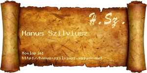 Hanus Szilviusz névjegykártya